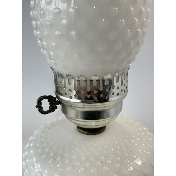 VTG Fenton Lamp Milk Glass Hobnail Underwriters laboratories Inc 17" Tall - Picture 3 of 14